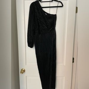 SAYLOR | XS Alora Metallic 1 Shoulder Dress in Black